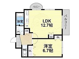 タナベハイツ 1LDKの間取図画像