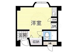ロイヤルコート上池田 ワンルームの間取図画像