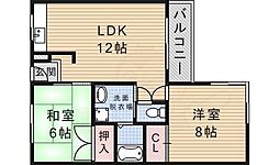 CRYSTAL1 2LDKの間取図画像