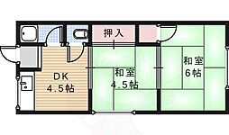 松和荘 2DKの間取図画像