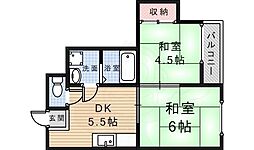 ハイツ江田 2DKの間取図画像