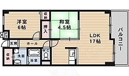 山仁サツキハイツ2 2LDKの間取図画像