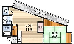 スカイホーム瀬川 1LDKの間取図画像
