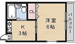 トマトハイツ 1Kの間取図画像