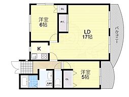 旭丘プラザ 2LDKの間取図画像