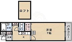 池田緑丘パイナス2nd 1Kの間取図画像
