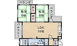 サント・ラピーヌ 2LDKの間取図画像