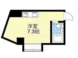 サンハウス箕面 ワンルームの間取図画像