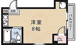 明石ビル ワンルームの間取図画像