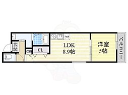 フジパレス池田南1番館 1LDKの間取図画像