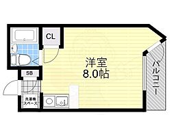 グリーンセトルオークラ 1Kの間取図画像