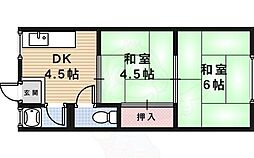 桜レジデンス 2DKの間取図画像