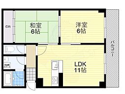 アルカディアセカンド 2LDKの間取図画像