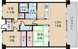 ヴェルデ八王寺 3LDKの間取図画像