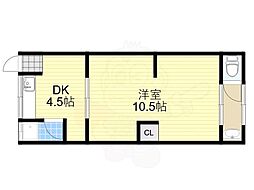 ルールドハウス箕面 1DKの間取図画像