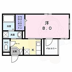 コンテ池田 1Kの間取図画像