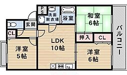 ハイツ中村1st 3LDKの間取図画像