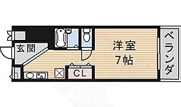ルミエール箕面3 1Kの間取図画像