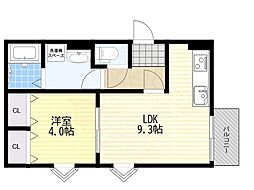 La-Crea池田リーフィア 1LDKの間取図画像