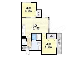 クリエオーレ住吉 2LDKの間取図画像