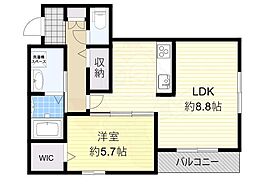 シャーメゾン池田旭丘East 1LDKの間取図画像