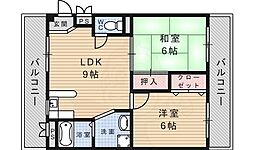 エレガンス菅井山 2LDKの間取図画像