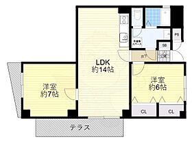 大阪府吹田市千里山竹園１丁目（賃貸マンション2LDK・1階・61.10㎡） その2