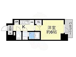 プレサンス西九条シティベイ 2階1Kの間取り