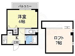 パフしまや 1Kの間取図画像