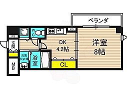 ソルレヴェンテ梅田 1Kの間取図画像