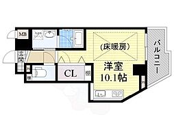 アルグラッド野田阪神 1Kの間取図画像