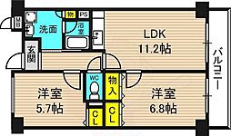 セレンディップ鷺洲 2LDKの間取図画像