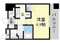 アルグラッドサギス 1Kの間取図画像