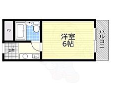 パンジービオラ春日出 1Kの間取図画像