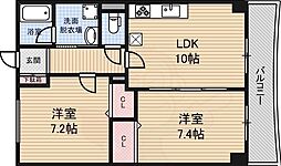 サントル・リヴァージュ参番館 2LDKの間取図画像