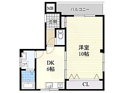 アーバン西九条 1LDKの間取図画像