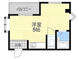 AB67 ワンルームの間取図画像
