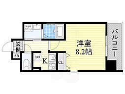 プロシード中之島西GARBATO 1Kの間取図画像
