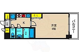 ルミエール野田阪神 1Kの間取図画像