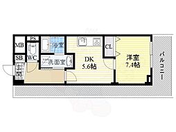アルグラッド野田阪神 1LDKの間取図画像