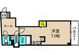 StellarHouseうめきた ワンルームの間取図画像