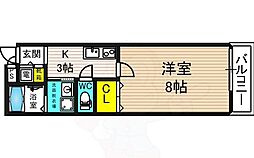 コンスミル 1Kの間取図画像