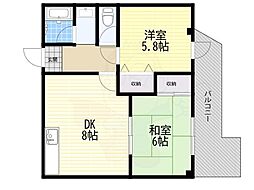 竹島プラザ 2DKの間取図画像
