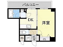 ソルレヴェンテ梅田 1Kの間取図画像