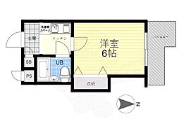 カーサデルソーレ 1Kの間取図画像
