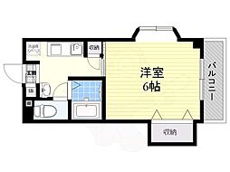 エターナルコート 2階1Kの間取り
