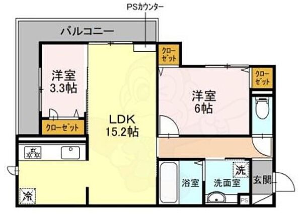 D-residence 豊新 ｜大阪府大阪市東淀川区豊新１丁目(賃貸アパート2LDK・3階・57.90㎡)の写真 その2