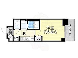 プレサンス新大阪イオリア 2階1Kの間取り