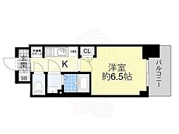 プレサンス新大阪イオリア 10階1Kの間取り