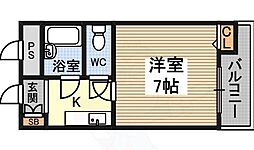 エクト1 2階1Kの間取り